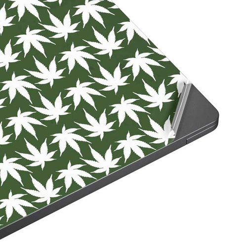 Marijuana Leaf White Pattern Surface Laptop 7 15in Skin