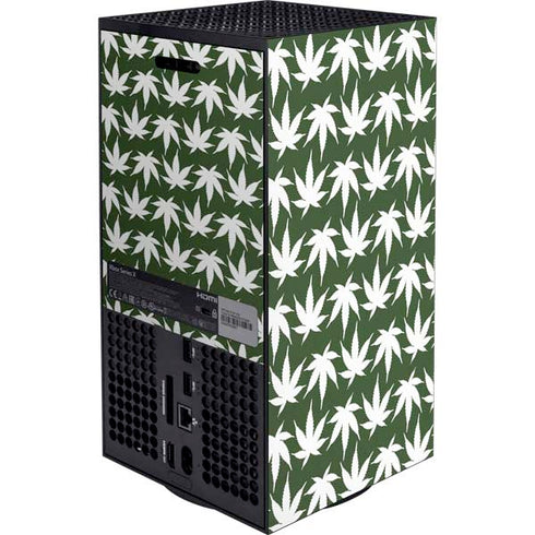 Marijuana Leaf White Pattern XBox Series X Digital Edition Bundle Skin