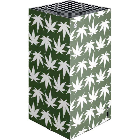 Marijuana Leaf White Pattern XBox Series X Digital Edition Console Skin