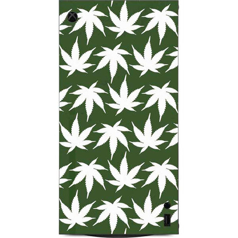 Marijuana Leaf White Pattern XBox Series X Digital Edition Console Skin