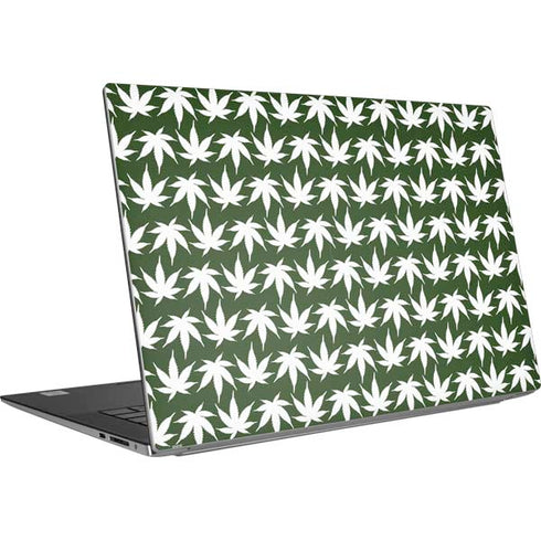 Marijuana Leaf White Pattern Dell XPS Skin