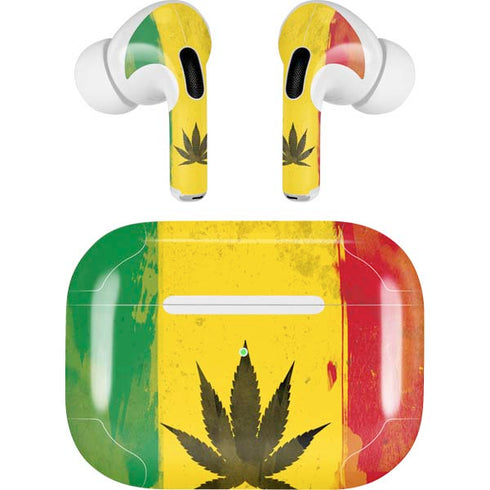 Marijuana Rasta Distressed AirPods Skins