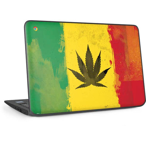 Marijuana Rasta Distressed HP Chromebook Skin