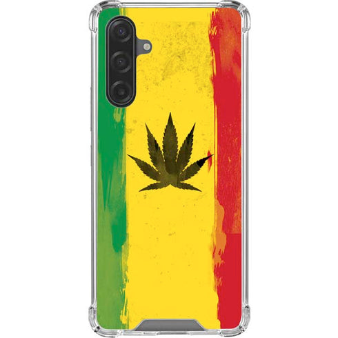 Marijuana Rasta Distressed Galaxy A17 Clear Case
