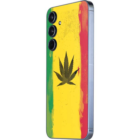 Marijuana Rasta Distressed Galaxy A35 5G Skin