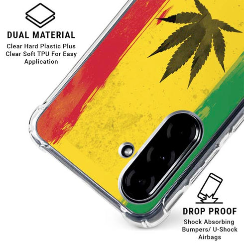 Marijuana Rasta Distressed Galaxy A36 5G Clear Case