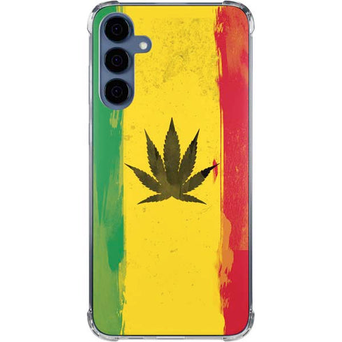 Marijuana Rasta Distressed Galaxy A55 5G Clear Case