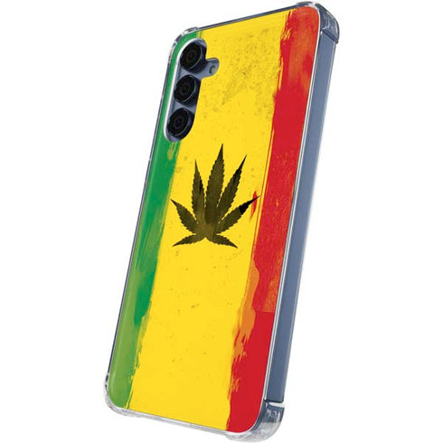 Marijuana Rasta Distressed Galaxy A55 5G Clear Case