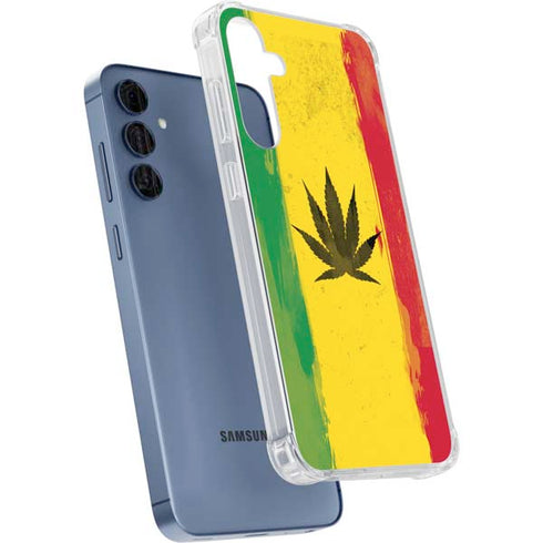 Marijuana Rasta Distressed Galaxy A55 5G Clear Case