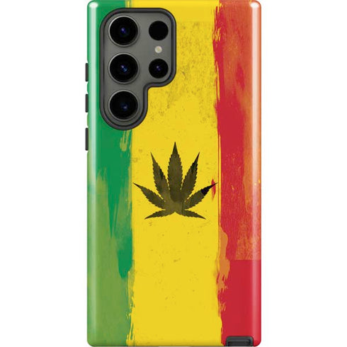 Marijuana Rasta Distressed Galaxy S23 Ultra Pro Case