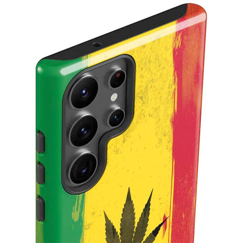 Marijuana Rasta Distressed Galaxy S23 Ultra Pro Case