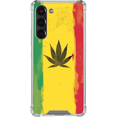 Marijuana Rasta Distressed Galaxy S24 FE Clear Case