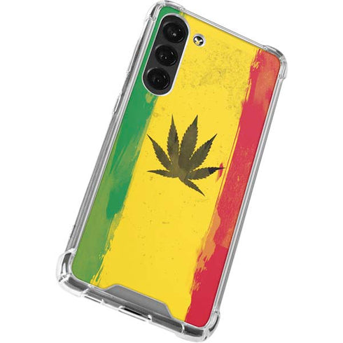Marijuana Rasta Distressed Galaxy S24 FE Clear Case