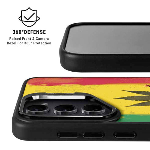 Marijuana Rasta Distressed Galaxy S25 Plus Kickstand Case