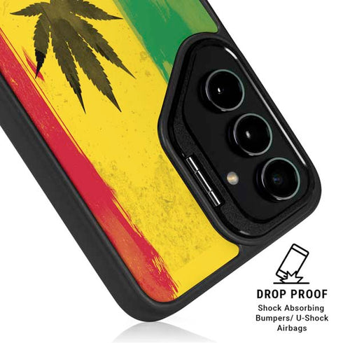 Marijuana Rasta Distressed Galaxy S24 Plus Kickstand Case