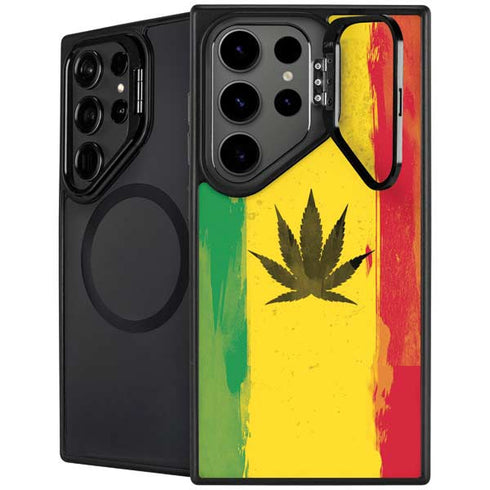 Marijuana Rasta Distressed Galaxy S24 Ultra Kickstand Case