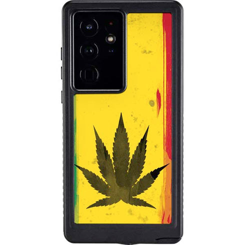 Marijuana Rasta Distressed Galaxy S24 Ultra Waterproof Case