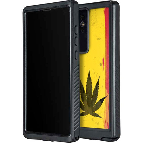 Marijuana Rasta Distressed Galaxy S24 Ultra Waterproof Case
