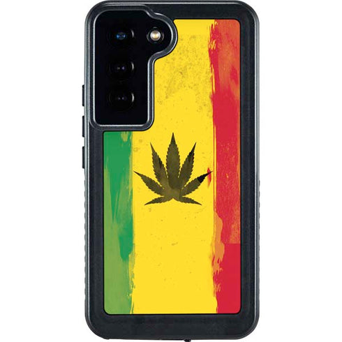 Marijuana Rasta Distressed Galaxy S24 Waterproof Case