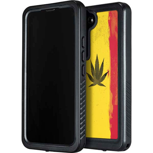 Marijuana Rasta Distressed Galaxy S24 Waterproof Case