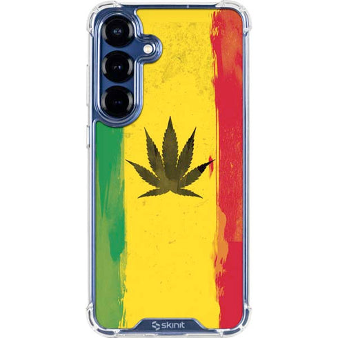 Marijuana Rasta Distressed Galaxy S25 Clear Case