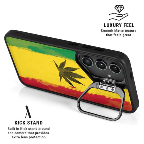 Marijuana Rasta Distressed Galaxy S25 FE Kickstand Case