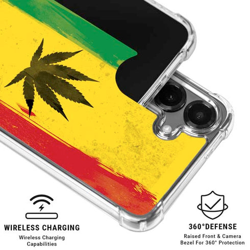 Marijuana Rasta Distressed Galaxy S26 Clear Case