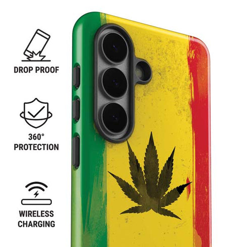 Marijuana Rasta Distressed Galaxy S26 Plus Impact Case