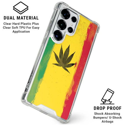 Marijuana Rasta Distressed Galaxy S26 Ultra Clear Case