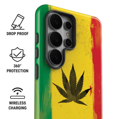 Marijuana Rasta Distressed Galaxy S26 Ultra Impact Case