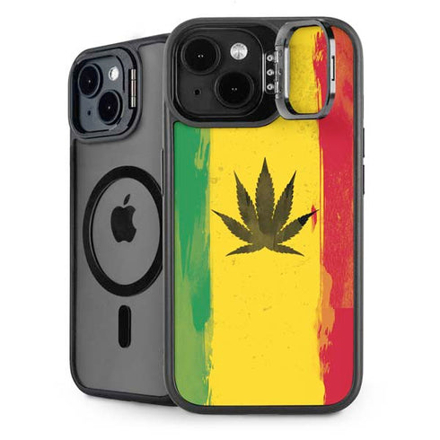 Marijuana Rasta Distressed iPhone 14 Plus Kickstand Case