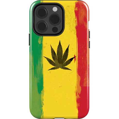 Marijuana Rasta Distressed iPhone 15 Pro Impact Case