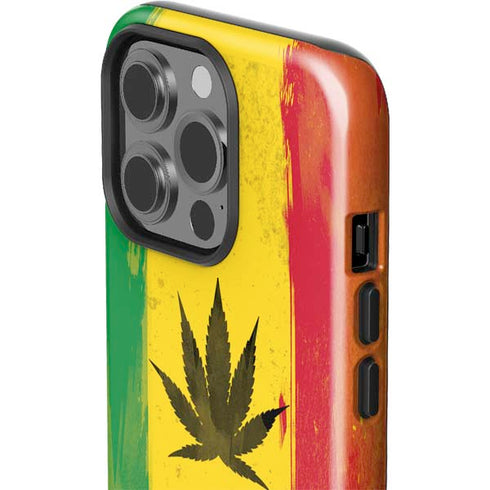 Marijuana Rasta Distressed iPhone 15 Pro Impact Case