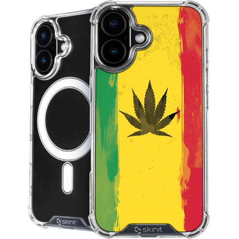 Marijuana Rasta Distressed iPhone 16 MagSafe Case