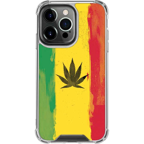Marijuana Rasta Distressed iPhone 16 Pro Clear Case