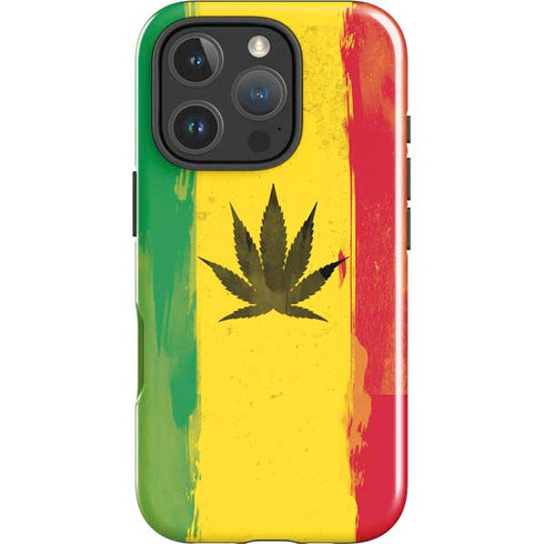 Marijuana Rasta Distressed iPhone 16 Pro Impact Case