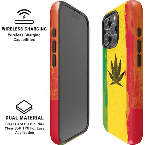 Marijuana Rasta Distressed iPhone 16 Pro Magsafe Impact Case