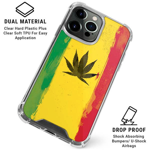 Marijuana Rasta Distressed iPhone 16 Pro Max Clear Case