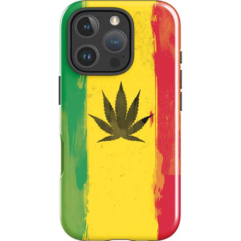 Marijuana Rasta Distressed iPhone 16 Pro Max Impact Case