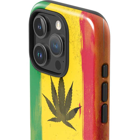 Marijuana Rasta Distressed iPhone 16 Pro Max Impact Case