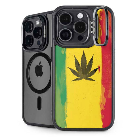 Marijuana Rasta Distressed iPhone 16 Pro Max Kickstand Case