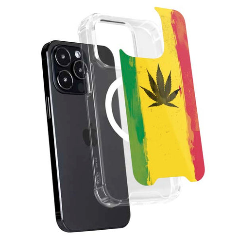 Marijuana Rasta Distressed iPhone 16 Pro Max MagSafe Case