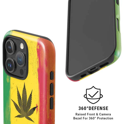Marijuana Rasta Distressed iPhone 16 Pro Max Magsafe Impact Case