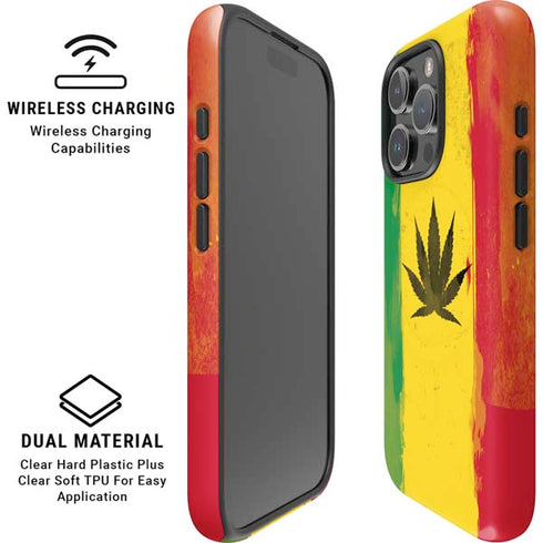 Marijuana Rasta Distressed iPhone 16 Pro Max Magsafe Impact Case