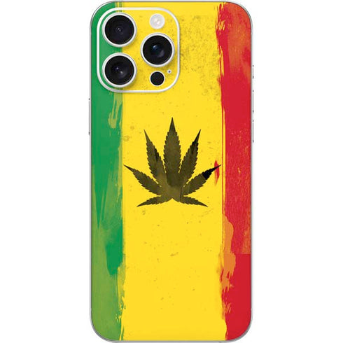 Marijuana Rasta Distressed iPhone 16 Pro Max Skin