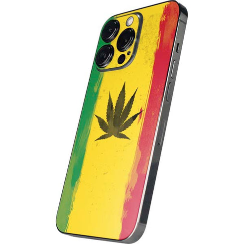 Marijuana Rasta Distressed iPhone 16 Pro Max Skin