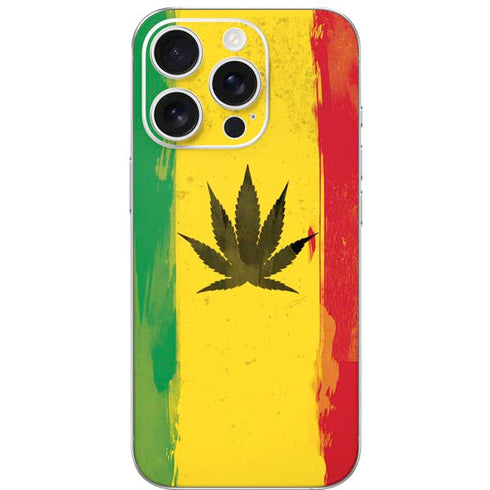 Marijuana Rasta Distressed iPhone 16 Pro Skin