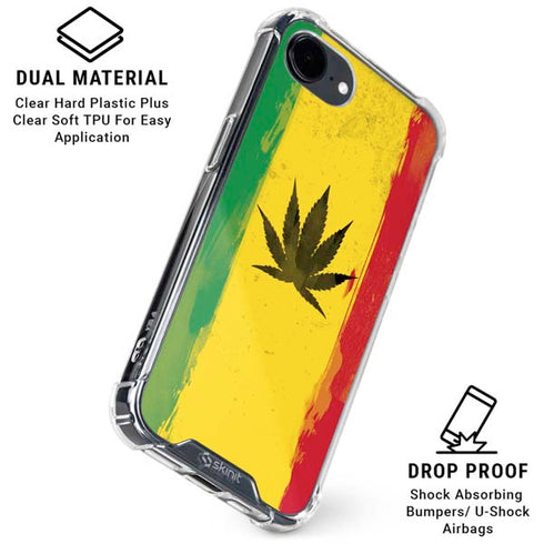 Marijuana Rasta Distressed iPhone 16e Clear Case