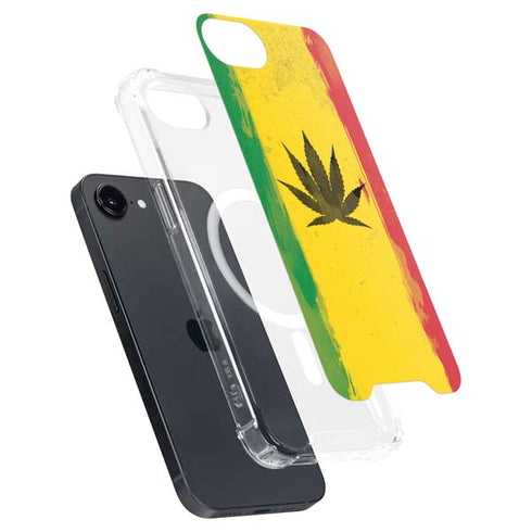 Marijuana Rasta Distressed iPhone 16e MagSafe Case