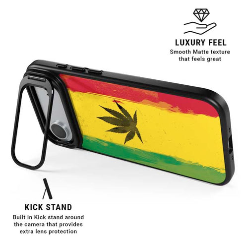 Marijuana Rasta Distressed iPhone 17 Air Kickstand Case